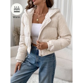 [Elegant Zip-Up Hooded Jacket] Elegant Women's Short Zip-Up Hooded Jacket | Full-Zip Closure, H-Line Silhouette, Flared Hem, Machine Washable, Versatile Casual to Semi-Formal, Solid Color (White & More)