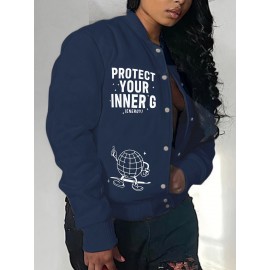 Autumn and Winter Fashion Casual Iron-On Print Jacket