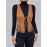 [Elegant Vest] Elegant Tassel Sleeveless Vest Jacket | Women's Medium Stretch Suede-Like Fabric, Adjustable Waist Tie & Fringe Hem, All-Season Versatile Layering Piece for Casual or Formal Outfits, Smooth Texture Finish