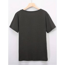 Women'S Cute Japanese Samurai Cat Poster T-Shirt - Sumi-e Art Print, Casual Crew Neck Short Sleeve Top for Summer & Spring, Soft Polyester Fabric, Casual Wear | Japanese Style Top | Smooth Texture