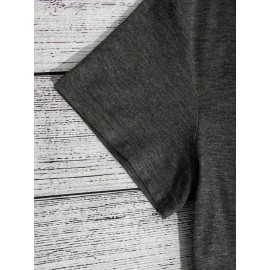 Women'S Cute Japanese Samurai Cat Poster T-Shirt - Sumi-e Art Print, Casual Crew Neck Short Sleeve Top for Summer & Spring, Soft Polyester Fabric, Casual Wear | Japanese Style Top | Smooth Texture