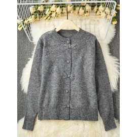 New Retro Buttoned Sweater Women's Fashionable Cardigan Top Soft and Cozy Knitwear