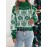 1pc Acrylic Elegant High Neck Long Sleeve Christmas Sweater for Women - Color Block Knit Fabric with Snowflake Pattern, Fall/Winter Season Pullover